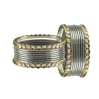 Silver Stone Metal Bangle 2