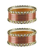 Peach Stone Metal Bangle