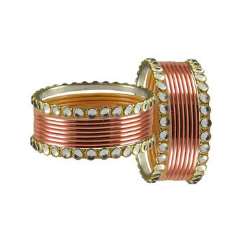 Peach Stone Metal Bangle 2