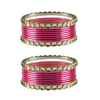 Gajari Stone Metal Bangle 1