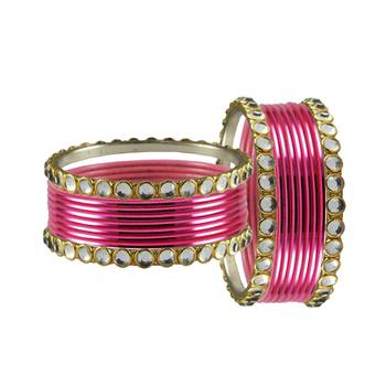 Gajari Stone Metal Bangle 2