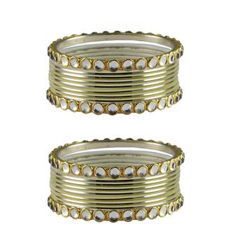 Cream Stone Metal Bangle 1