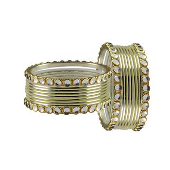 Cream Stone Metal Bangle 2