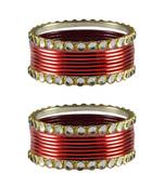 Maroon Stone Metal Bangle