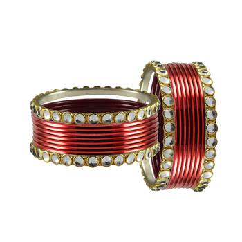 Maroon Stone Metal Bangle 2