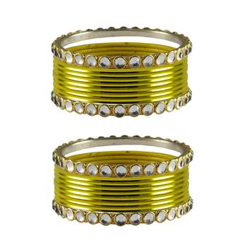 Yellow Stone Metal Bangle 1