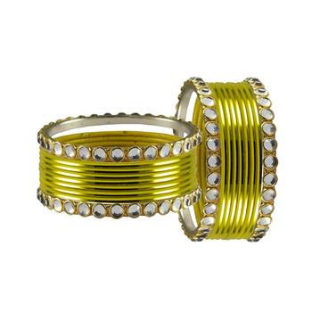 Yellow Stone Metal Bangle 2