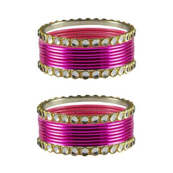 Dark Rani Stone Metal Bangle 1