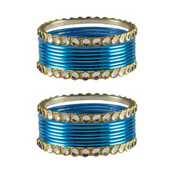 Firozi Stone Metal Bangle 1