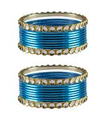 Firozi Stone Metal Bangle