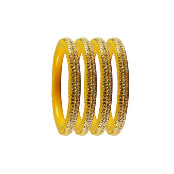 Yellow Stone Lac Pure Lakh Rajasthani Bangle 2