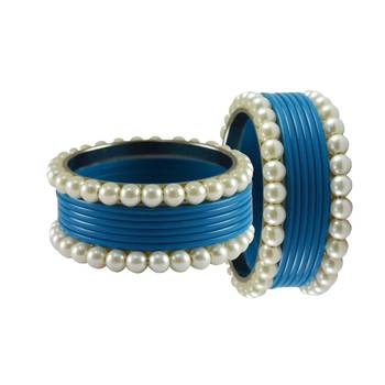 Firozi Moti Acrylic-Brass Bangle 2
