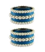 Firozi Moti Acrylic-Brass Bangle