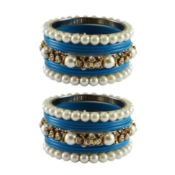 Firozi Moti Acrylic-Brass Bangle 1