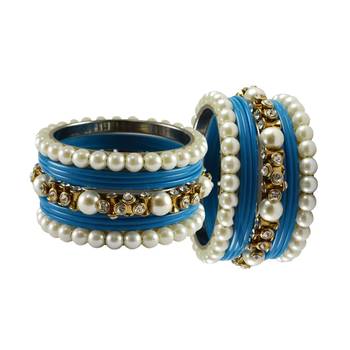 Firozi Moti Acrylic-Brass Bangle 2