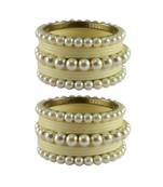 White Moti Acrylic-Brass Bangle