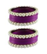 Voilet Moti Acrylic-Brass Bangle