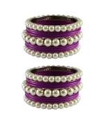 Voilet Moti Acrylic-Brass Bangle