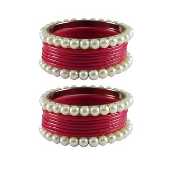 Gajari Moti Acrylic-Brass Bangle 1