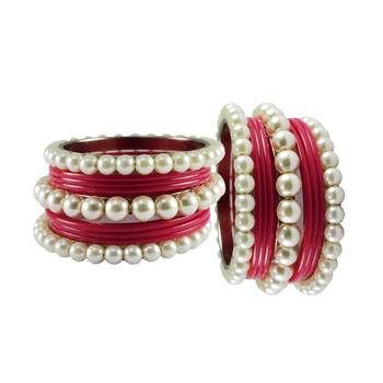 Gajari Moti Acrylic-Brass Bangle 2