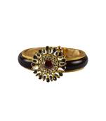 Maroon Stone Acrylic-Brass Bangle