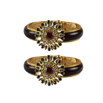 Maroon Stone Acrylic-Brass Bangle 1