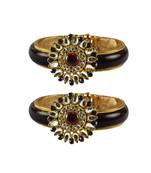 Maroon Stone Acrylic-Brass Bangle