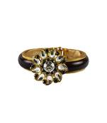 Maroon Stone Acrylic-Brass Bangle