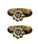 Maroon Stone Acrylic-Brass Bangle