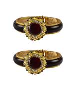 Maroon Stone Acrylic-Brass Bangle