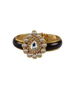 Maroon Stone Acrylic-Brass Bangle