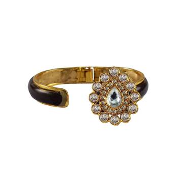 Maroon Stone Acrylic-Brass Bangle 2