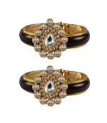 Maroon Stone Acrylic-Brass Bangle