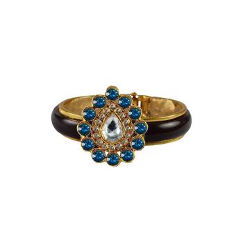 Maroon Stone Acrylic-Brass Bangle 1