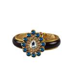 Maroon Stone Acrylic-Brass Bangle