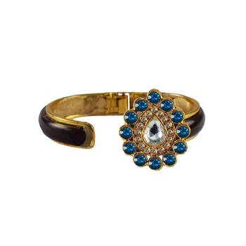 Maroon Stone Acrylic-Brass Bangle 2