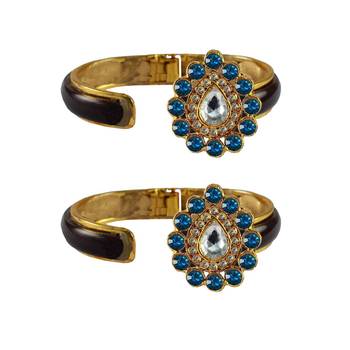 Maroon Stone Acrylic-Brass Bangle 2