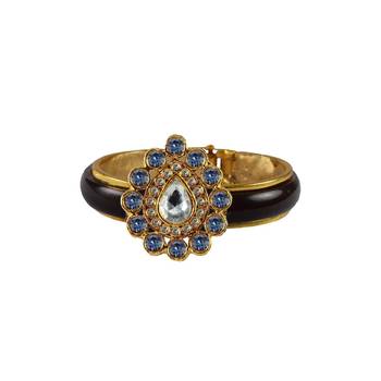 Maroon Stone Acrylic-Brass Bangle 1