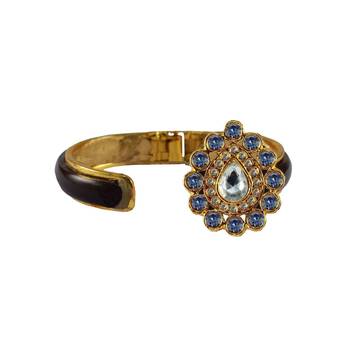 Maroon Stone Acrylic-Brass Bangle 2