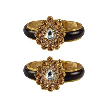 Maroon Stone Acrylic-Brass Bangle 1