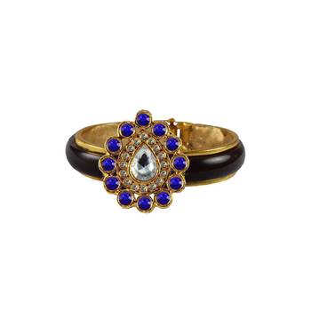 Maroon Stone Acrylic-Brass Bangle 1