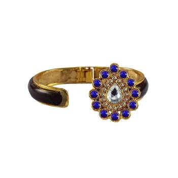 Maroon Stone Acrylic-Brass Bangle 2