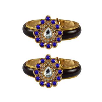 Maroon Stone Acrylic-Brass Bangle 1