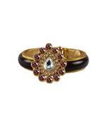 Maroon Stone Acrylic-Brass Bangle