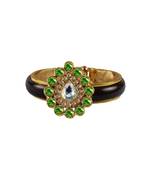 Maroon Stone Acrylic-Brass Bangle