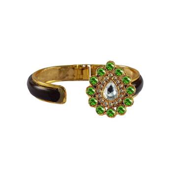 Maroon Stone Acrylic-Brass Bangle 2