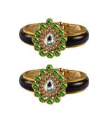 Maroon Stone Acrylic-Brass Bangle