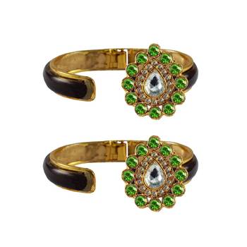 Maroon Stone Acrylic-Brass Bangle 2