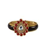 Maroon Stone Acrylic-Brass Bangle