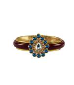 Maroon Stone Acrylic-Brass Bangle